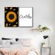 Quadro Girassol Frase Gratidão 62x43 2-43x30 Filete Preto