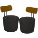 Kit 02 Poltronas Para Sala De Estar Decorativa Base Fixa Luara M03 Couríssimo Preto - Lyam Decor