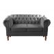 Sofá 2 Lugares Dom Pedro Chesterfield Capitonê Retrô - Suede Cinza