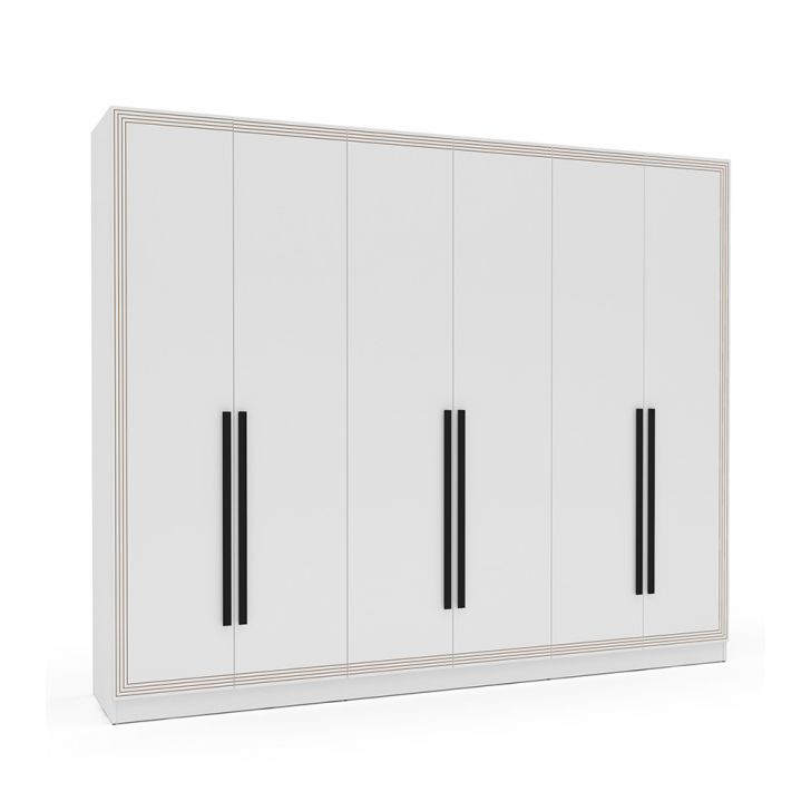 Image of Guarda-roupa Casal Valência 6 Portas 4 Gavetas Branco PLA-MO895CL74ONTMOB