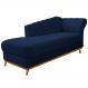 Recamier Vanessa 185cm Lado Esquerdo Suede Azul Marinho - Amarena Móveis