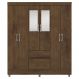 Guarda Roupa Casal 6P 2G Espelho 153 cm Imbuia VLR