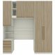 Guarda Roupa Modulado 3 Pecas 241x224 cm Seletto Areia Jequitiba Henn