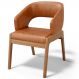 Cadeira de Jantar e Estar Living Estofada Lince L02 Couríssimo Camel - Lyam Decor