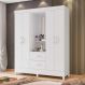 Guarda-Roupa Casal com Espelho Mobi Flex 4 Portas 2 Gavetas Branco
