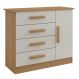 Cômoda Firenze 4 Gavetas com Sapateira 1 Porta D'Doro Cinamomo Off White