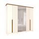 Guarda-Roupa Casal com Espelho Napoli 6 Portas 6 Gavetas Off White e Nature