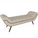 Puff Recamier Decorativo com Tachas 160 cm Santorini P05 Linho Cru - Lyam Decor