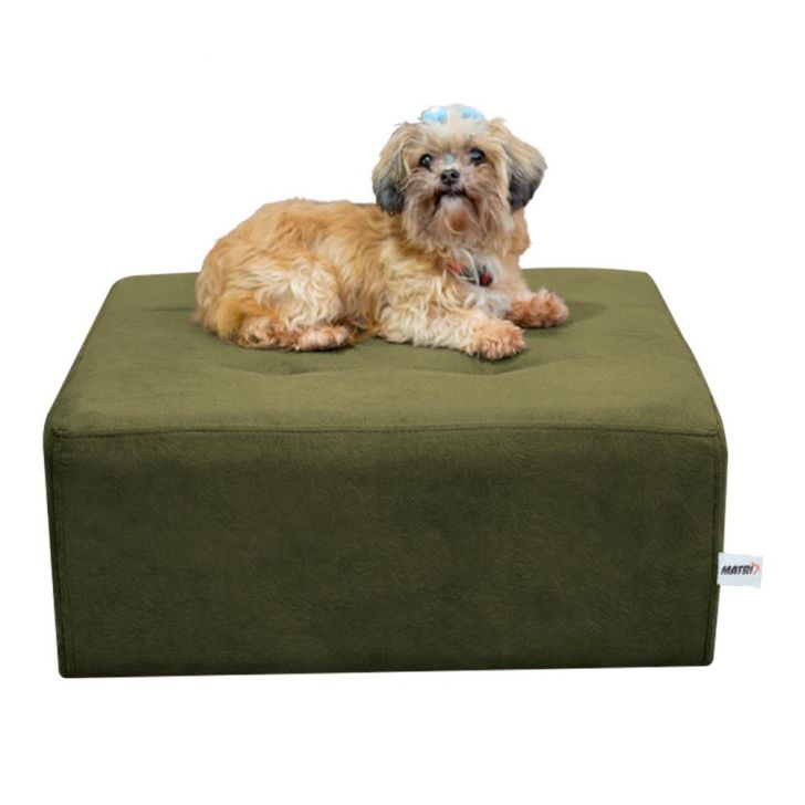 Cama Box Para Cachorro e Pet Quadrado Confortável Luna Veludo Light Chumbo Light Matrix