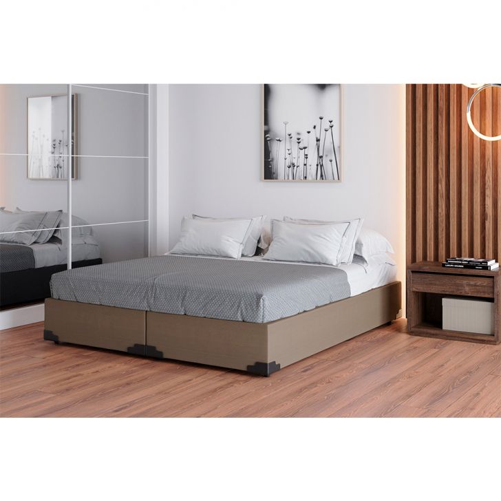 Base Para Cama Box Queen Joe Suede (36x158x198) Bege