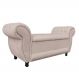 Recamier com Baú Grécia Namoradeira Calçadeira Suede Bege - D'Rossi