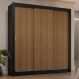 Guarda-Roupa Casal 3 Portas de Correr Preto/Rustic Sublime Plus Madesa