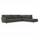 Sofá de Canto Chaise Direito 267 cm Olívia Suede Grafite G52 - Gran Belo