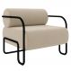 Poltrona Decorativa para Sala Industrial Kira Z08 Veludo Bege - Mpozenato
