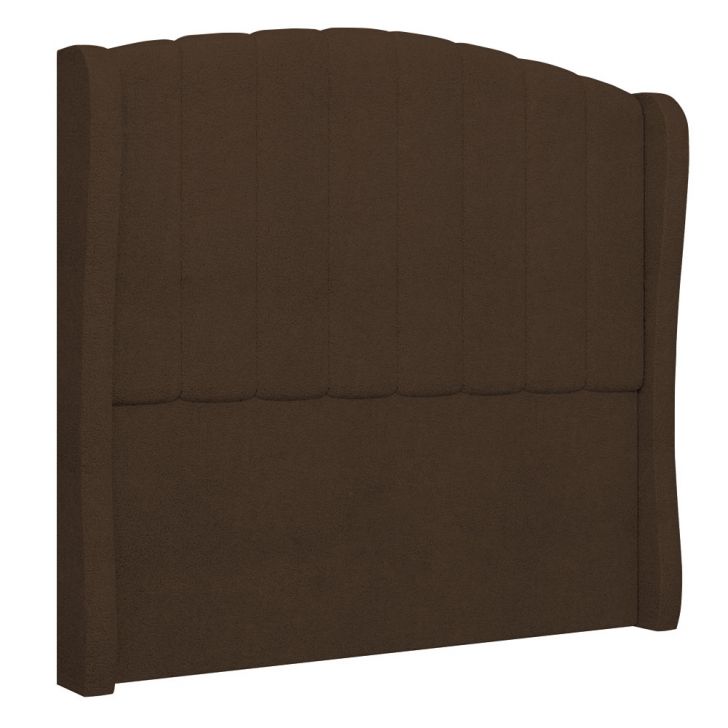 Cabeceira Casal Queen Cama Box 160cm Glenda Z04 Boucle Marrom - Mpozenato