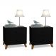 Conjunto De 2 Mesas De Cabeceiras Preto Chipre