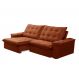 Image of Sofá 4 Lugares Retrátil e Reclinável Batam Veludo Terracota FE691UP74RPLMOB