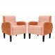 Kit 02 Poltronas Decorativa Luiza Para Escritório Veludo Terracota - DS Estofados