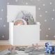 Baú Organizador Caixa de Brinquedos Retrô Multimóveis Branco/Rosa