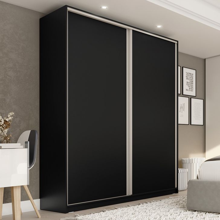 Guarda-roupa Casal Belluno 2 Portas 3 Gavetas Preto
