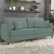 Sofá 3 Lugares Living 192cm Pé Madeira Zoe Linho Verde Z08 - Mpozenato