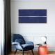 Quadro Azul Linha Minimalista 100x50 Filete Marfim