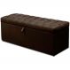Calçadeira Recamier Baú Casal King 195cm Italia Suede Marrom - DS Estofados