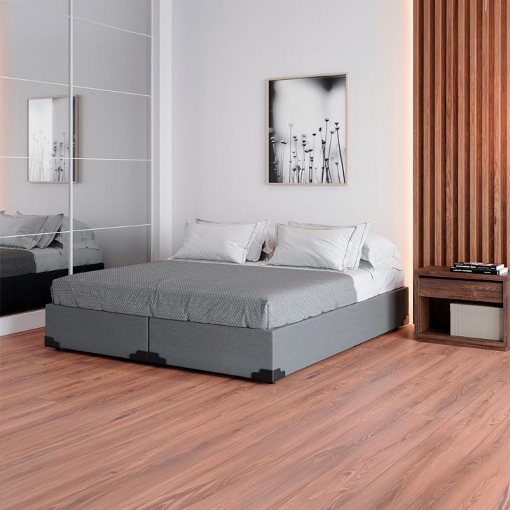 Base Para Cama Box King Joe (36x193x203 ) Linho Cinza