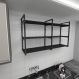 Prateleira industrial para cozinha aço cor preto prateleiras 30cm cor preto modelo ind11pc
