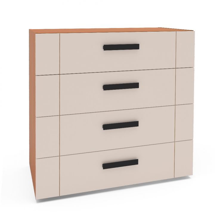 Cômoda Lisboa 4 Gavetas Bege e Freijó