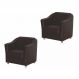 Kit 02 Poltronas Decorativa Para Sala e Escritório Tilla Napa Marrom - DS Estofados