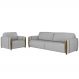 Conjunto Decorativo Poltrona e Sofá 223cm Maceió Veludo Cinza G45 - Gran Belo