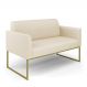 Sofá Namoradeira Base Industrial Dourado Marisa Linho D03 - D'Rossi