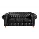 Sofá 3 Lugares Chesterfield Capitonê Luís Xv Confortável - Couríssimo Preto