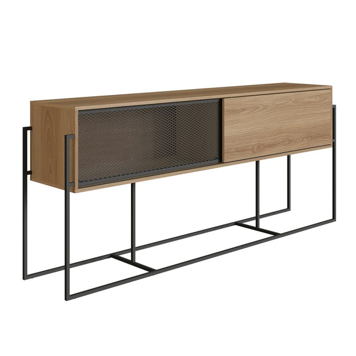 Buffet Balcão York 2 PT Hanover e Preto