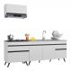 Armário de Cozinha Compacta 220cm Veneza Multimóveis V2074 Branco/Preto