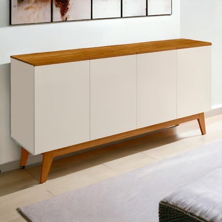 Buffet Ares Lux 04 Portas Off White E Nature Tebarrot