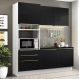 Cozinha Compacta Madesa Lux com Armário e Balcão 5 Portas 3 Gavetas - Branco/Preto