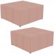 Kit 02 Puffs Decorativos Para Sala de Estar Quadrado Milano 90x90cm W01 Linho Rosê - Lyam Decor