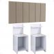 Kit 2 Mesas Cabeceira Fantasy Branco Mesinha Organizadora Prateleira Painel Suspenso Cama Box Queen Size 1,60 Bege Suede - Lojas RPM