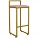 Banqueta Alta Para Cozinha Sala De Jantar Hanna L02 Dourado Suede Rosê - Lyam Decor