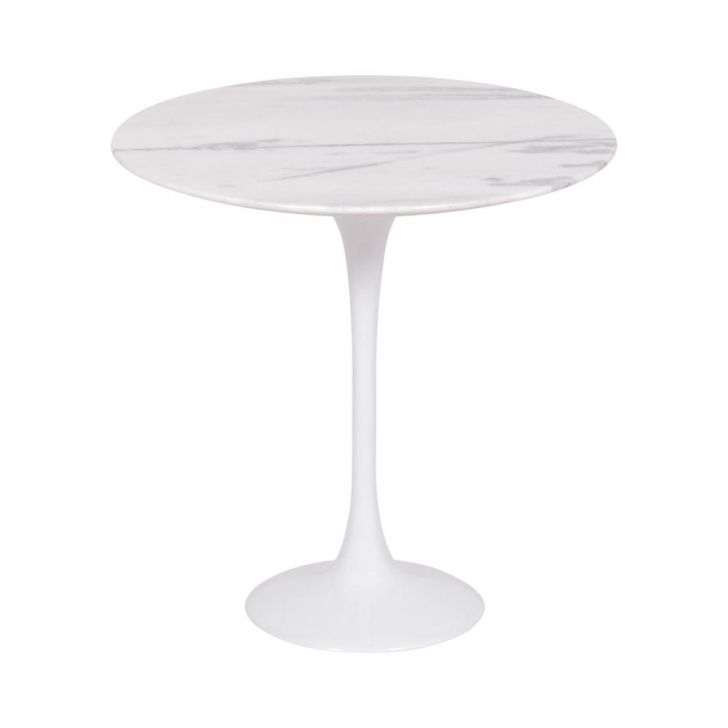 Mesa Saarinen Lateral Espírito Santo 51cm - Base Branca