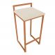 Banqueta Alta Lavínia Suede Base Cobre D'Rossi