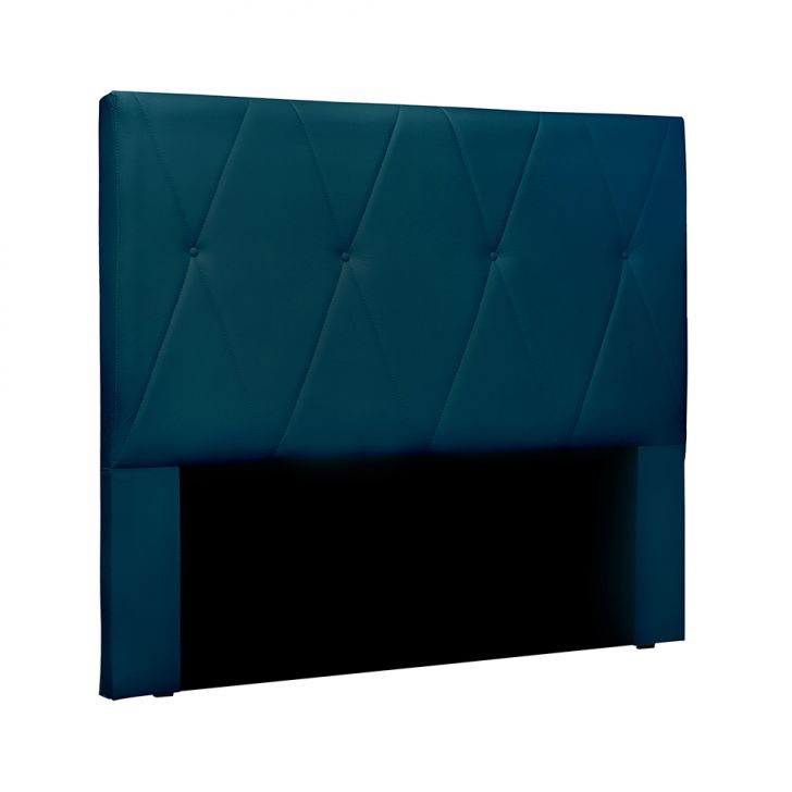 Cabeceira Casal Aquilla Veludo Azul Marinho