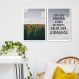 Quadro Frase Seja um Girassol 122x86 2-86x60 Caixa Branco