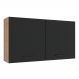 Armário de Cozinha Aéreo 120 cm 2 Portas Rustic/Preto Agata Madesa