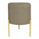 Puff Decorativo Soren Suede Marrom Rato Pés de Ferro Dourado - Pallazio