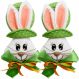Kit 4 Pendente Páscoa Coelho Para Porta Verde Enfeite 23cm