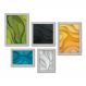 Kit Com 5 Quadros Decorativos - Abstrato Colorido Relevo - 077kq01b