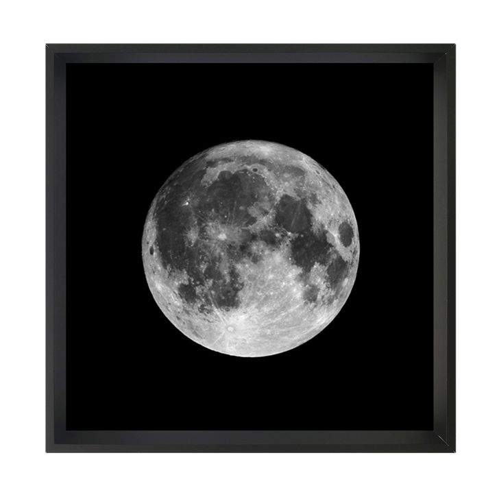 Quadro Natural Moon com Vidro Preto e Cinza 80x80 cm